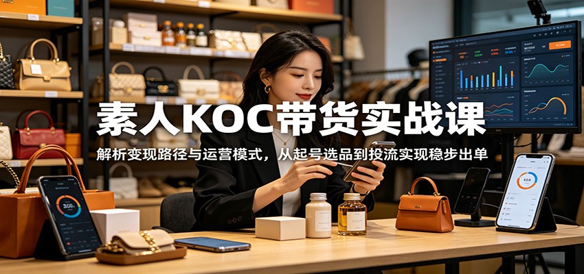 素人KOC带货实战课:解析变现路径与运营模式,从起号选品到投流实现稳步出单-小创项目网