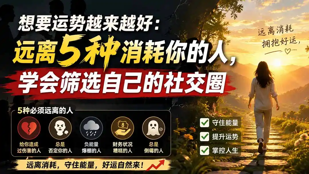 付费文章：想要运势越来越好：远离5种消耗你的人，学会筛选自己的社交圈-小创项目网