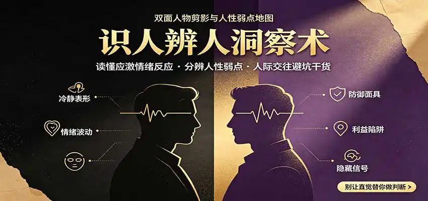 识人辨人终极心法：读懂应激情绪反应，分辨人性弱点，人际交往避坑干货-小创项目网