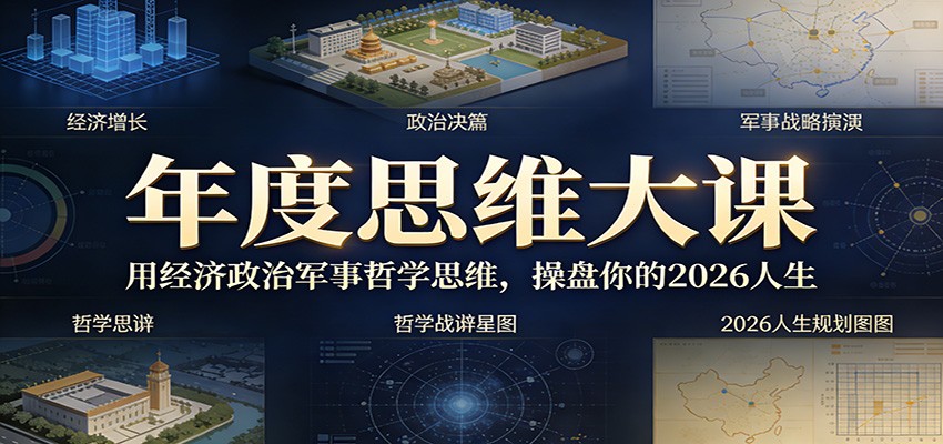 年度思维大课,用经济政治军事哲学思维,操盘你的2026人生-小创项目网