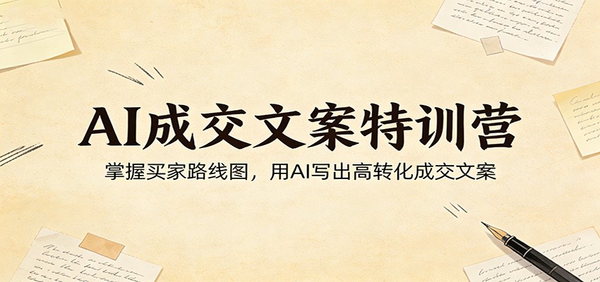 AI成交文案特训营:掌握买家路线图,用AI写出高转化成交文案-小创项目网