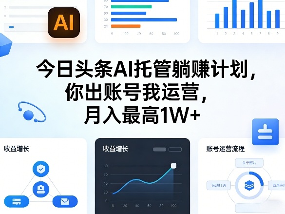 今日头条AI托管躺賺计划，你出账号我运营，月入最高1W+【揭秘】-小创项目网