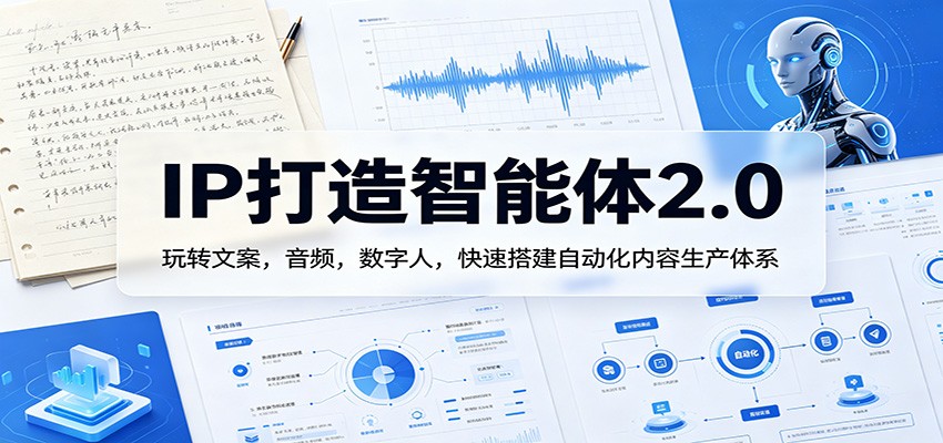 IP打造智能体2.0:玩转文案,音频,数字人,快速搭建自动化内容生产体系-小创项目网