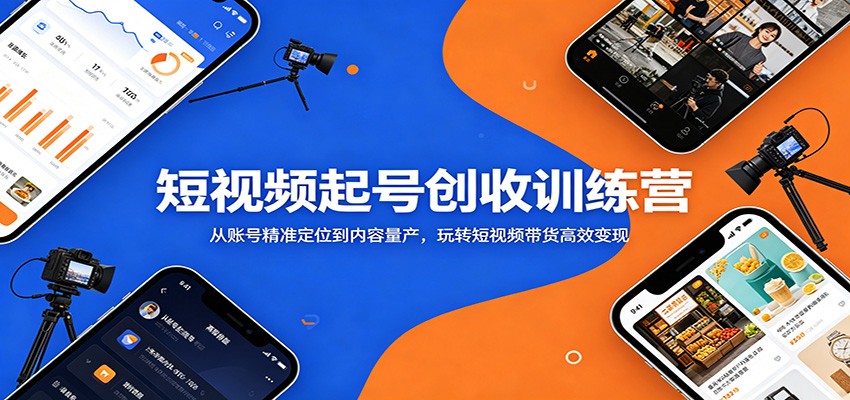 短视频起号创收训练营:从账号精准定位到内容量产,玩转短视频带货高效变现-小创项目网