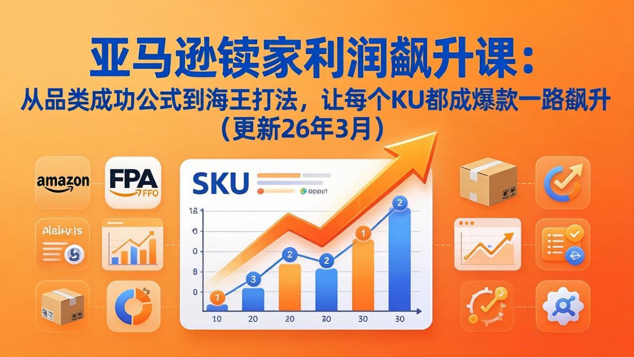 亚马逊卖家利润飙升课：从品类成功公式到海王打法，让每个SKU都成爆款一路飙升(更新26年3月-小创项目网
