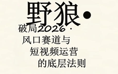 野狼团队·多平台实操运营课，覆盖AI口播、服装、好物、漫剪等热门玩法(更新4月)-小创项目网