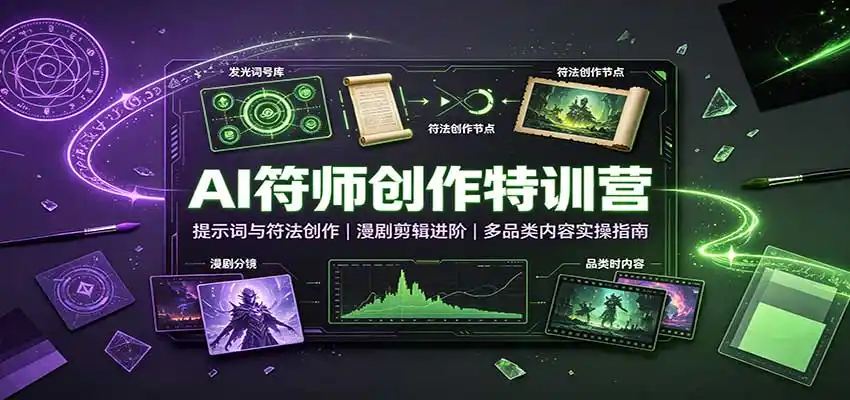 AI符师创作特训营：提示词与符法创作，漫剧剪辑进阶，多品类内容实操指南-小创项目网