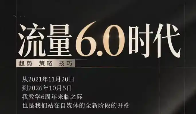流量6.0时代直播课2026年10月，流量6.0时代的趋势、策略、技巧，2027年前，你的IP能否做起来，本场直播就是你的转折点(更新1012)-小创项目网