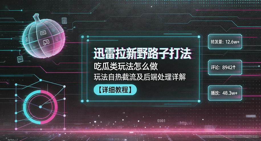 迅雷拉新野路子打法，吃瓜类玩法怎么做，玩法自热截流及后端处理详解-小创项目网