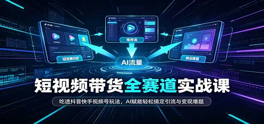 短视频带货全赛道：吃透抖音快手视频号玩法，AI赋能轻松搞定引流与变现难题-小创项目网