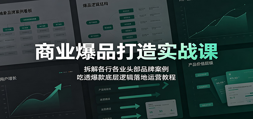 商业爆品打造实战课：拆解各行各业头部品牌案例，吃透爆款底层逻辑落地运营教程-小创项目网