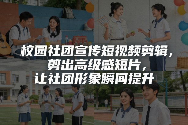 校园社团宣传短视频剪辑，剪出高级感短片，让社团形象瞬间提升-小创项目网