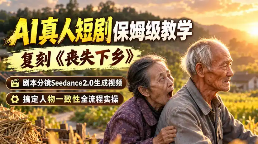 AI真人短剧保姆级教学，复刻《丧失下乡》，剧本分镜Seedance2.0生成视频，搞定人物一致性全流程实操-小创项目网