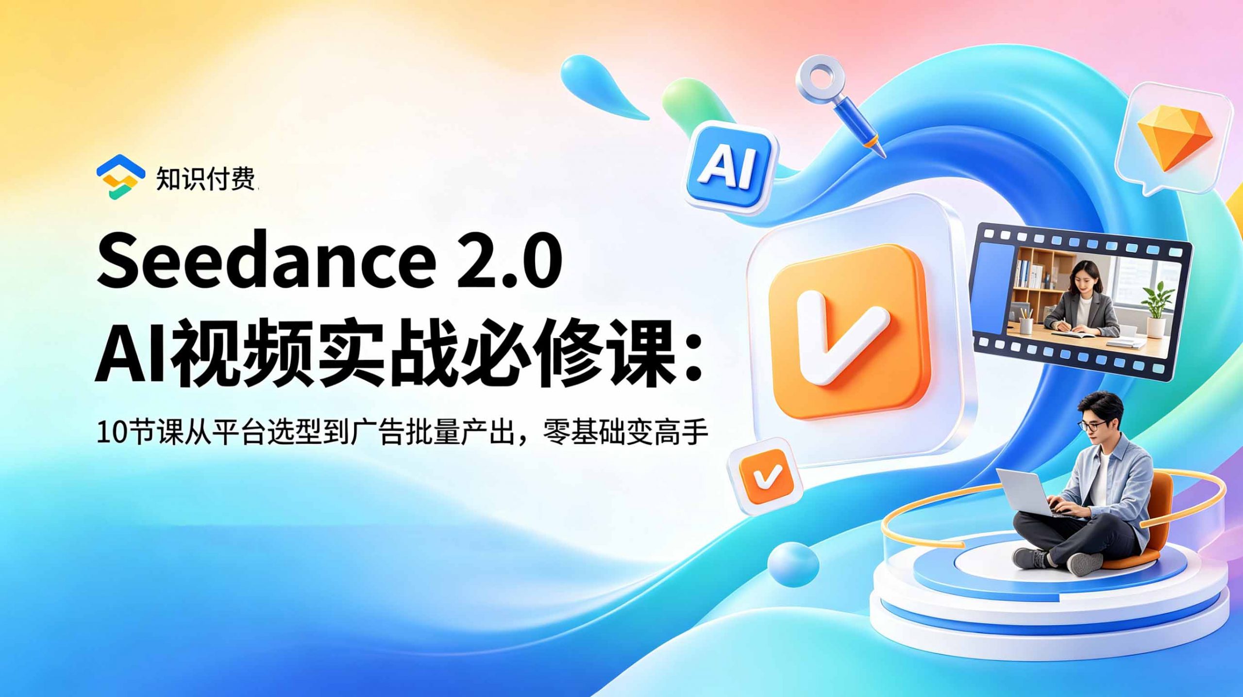 Seedance 2.0 AI视频实战必修课：10节课从平台选型到广告批量产出，零基础变高手-小创项目网