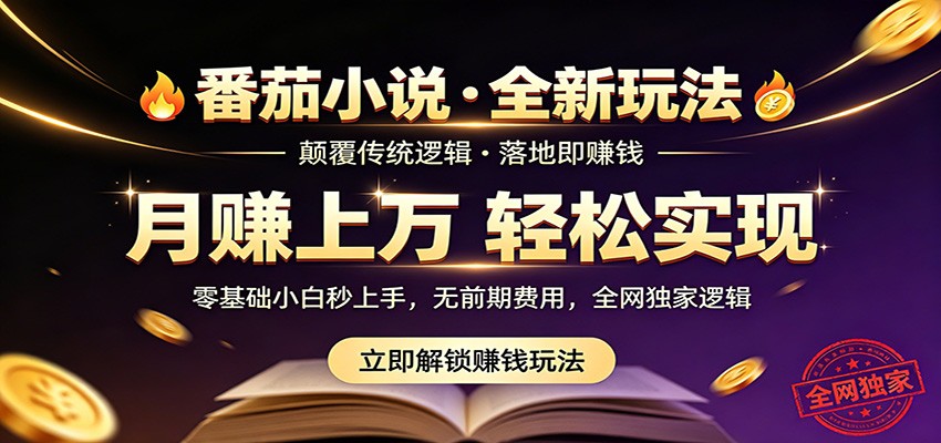 番茄小说5月最新独家玩法,稳定落地实测月入过万!-小创项目网