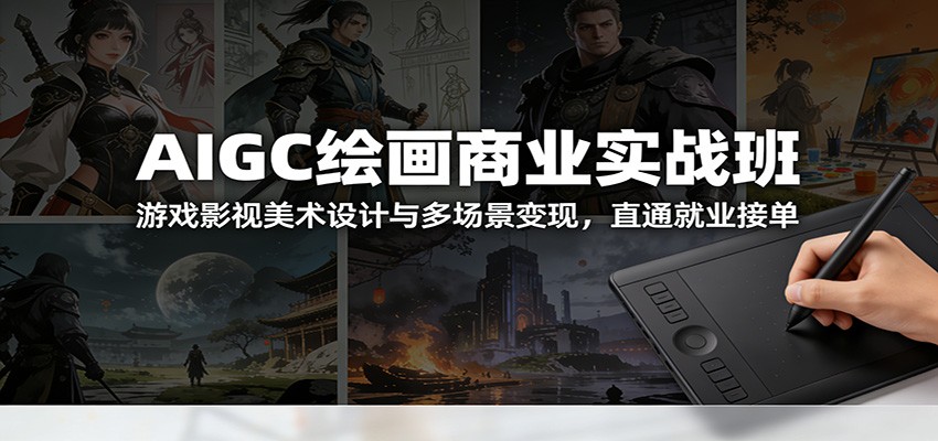 AIGC绘画商业实战班：游戏影视美术设计与多场景变现，直通就业接单-小创项目网