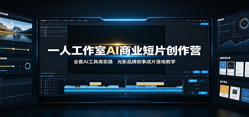 一人工作室AI商业短片创作营：全套AI工具库实操，光影品牌叙事成片落地教学-小创项目网