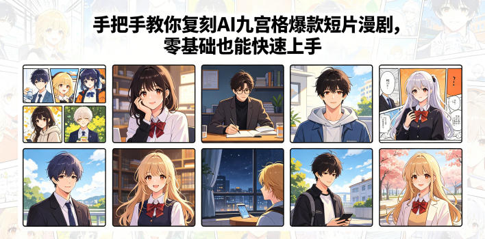手把手教你复刻AI九宫格爆款短片漫剧，零基础也能快速上手-小创项目网