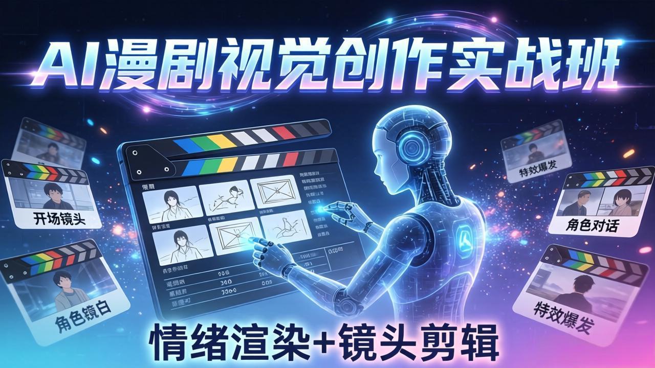 AI漫剧视觉导演思维实战班，从脚本到成片全掌握，分镜设计情绪渲染一站学会-小创项目网