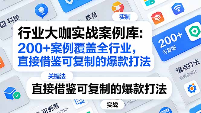 行业大咖实战案例库：200+案例覆盖全行业，直接借鉴可复制的爆款打法(更新3月-小创项目网