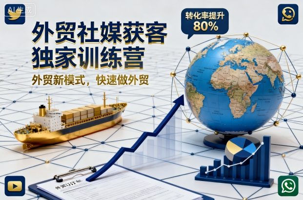 外贸社媒获客独家训练营，外贸新模式，快速做外贸(更新26年3月)-小创项目网