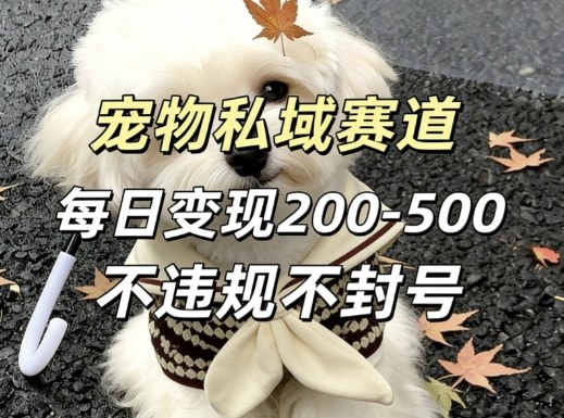 私域宠物项目赛道，单日变现2-5张，每天都可操作不违规不封号-小创项目网