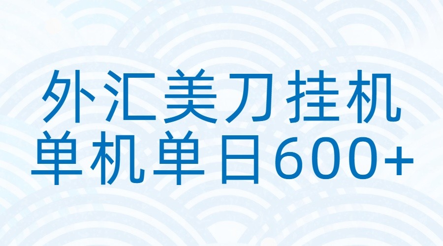 外汇美刀挂机：全自动挂机赚美金，单机600+-小创项目网