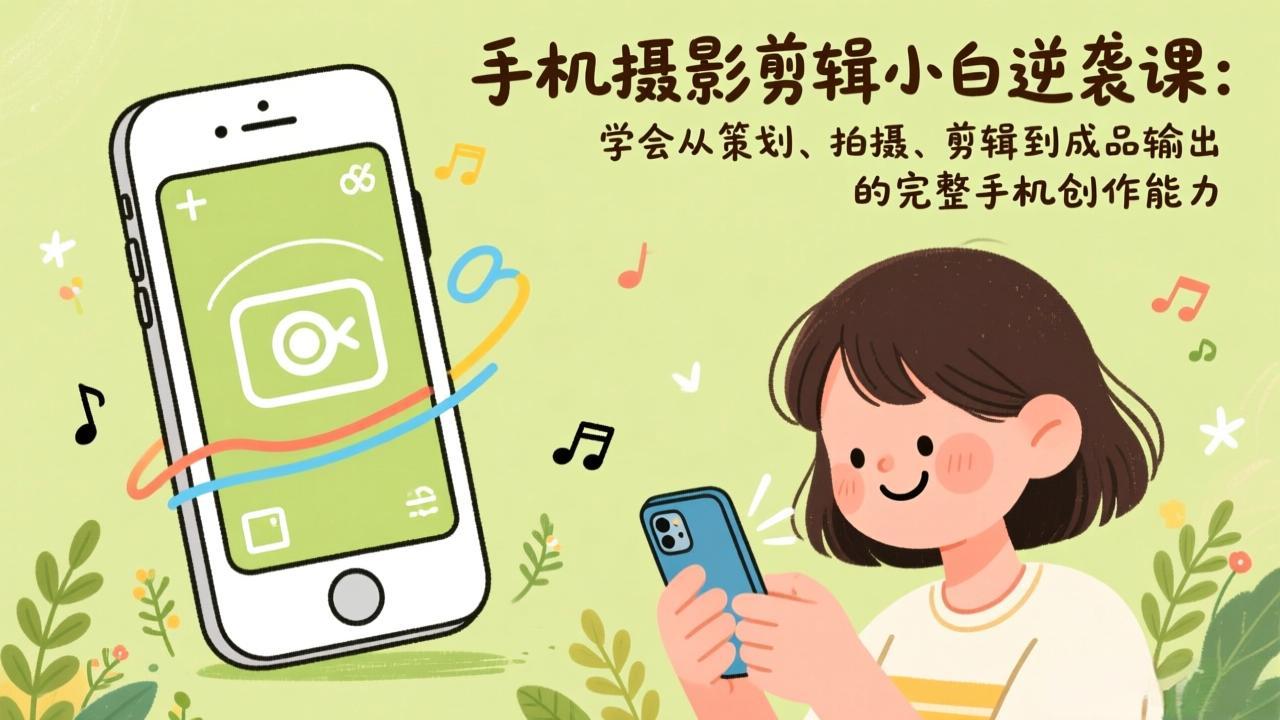 手机摄影剪辑小白逆袭课：学会从策划、拍摄、剪辑到成品输出的完整手机创作能力-小创项目网
