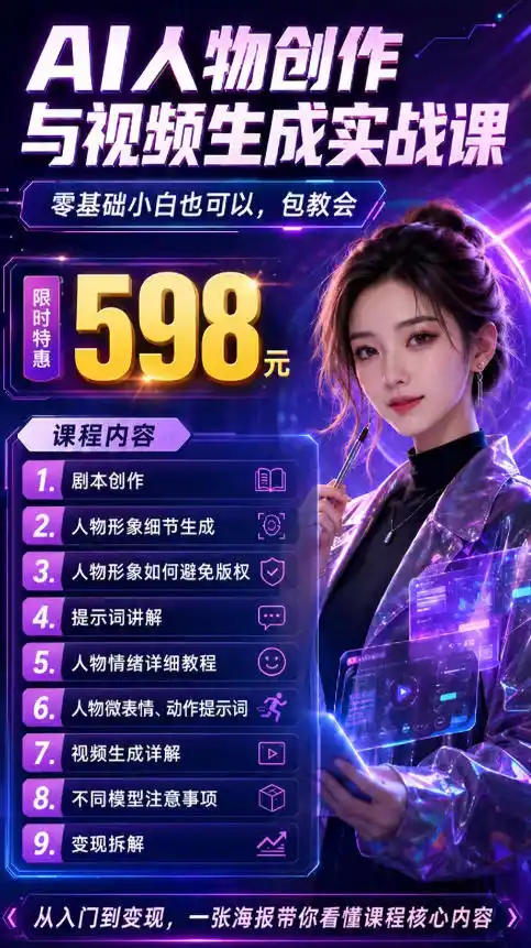抖音5W粉丝博主的AI真人日系女孩制作教学，AI人物创作与视频生成实战课，新手也能快速起号涨粉变现-小创项目网