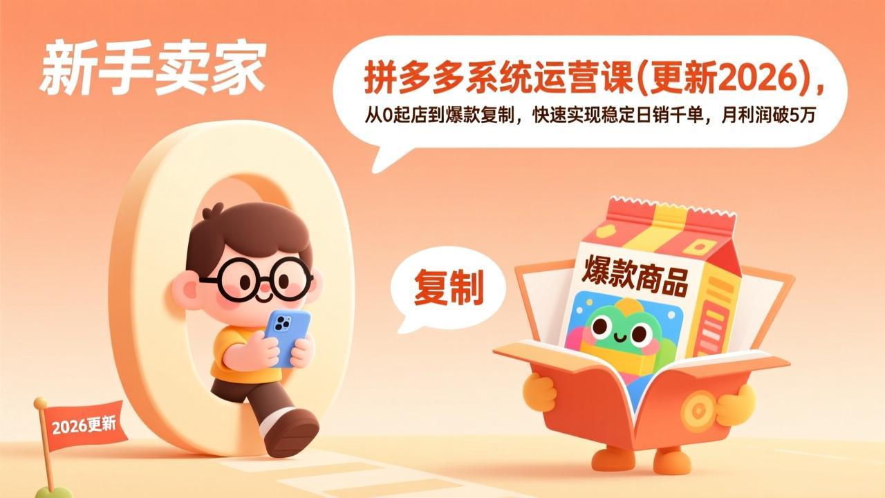 拼多多系统运营课(更新2026-小创项目网