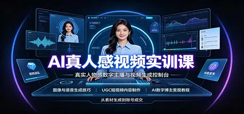 AI真人感视频实训课：图像语音生成，UGC内容制作，AI数字博主变现教程-小创项目网