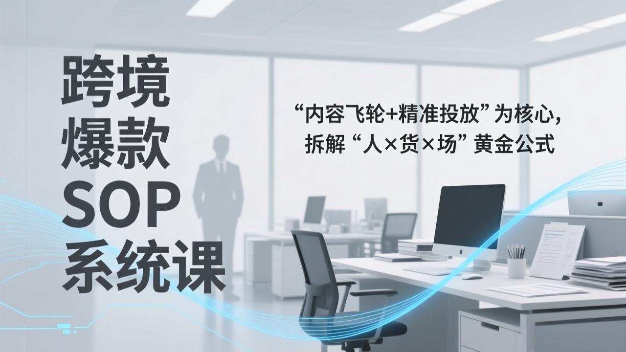 跨境爆款SOP系统课，“内容飞轮+精准投放”为核心，拆解“人×货×场”黄金公式-小创项目网