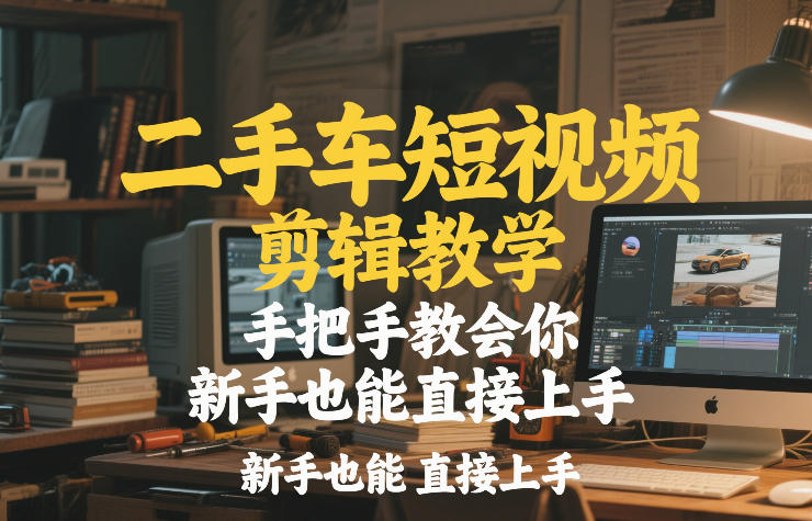 二手车短视频剪辑教学，手把手教会你，新手也能直接上手-小创项目网