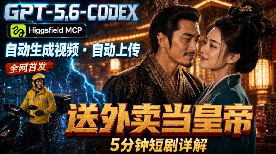 GPT-5.6 Codex+Higgsfield MCP：一条指令生成5分钟短剧并自动上传YouTube(油管)-小创项目网