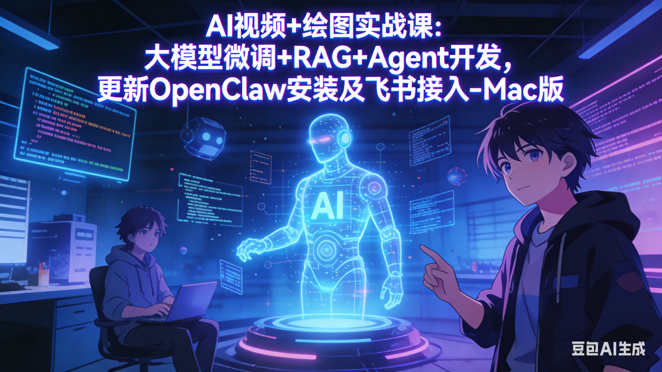 AI视频+绘图实战课:大模型微调+RAG+Agent开发,更新OpenClaw安装及飞书接入-Mac版-小创项目网