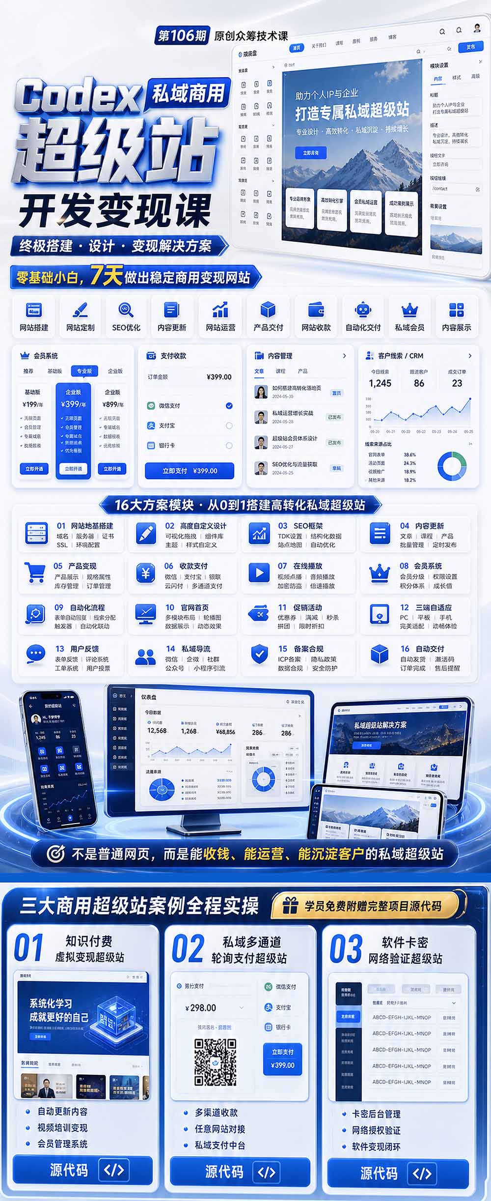 Codex私域商用超级站Ai开发变现课106期-更新0630:不是普通网站,而是能收钱,能运营,能沉淀客户的私域超级站-小创项目网