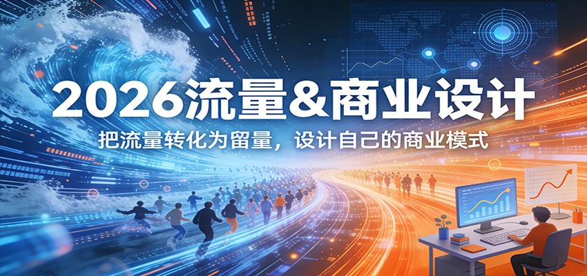 2026流量&商业设计，把流量转化为留量，设计自己的商业模式-小创项目网