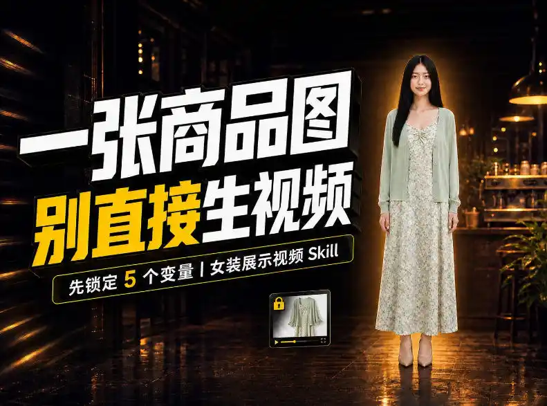 女装AI视频总翻车？问题不在提示词，女装展示视频Skill先锁定5个变量！-小创项目网