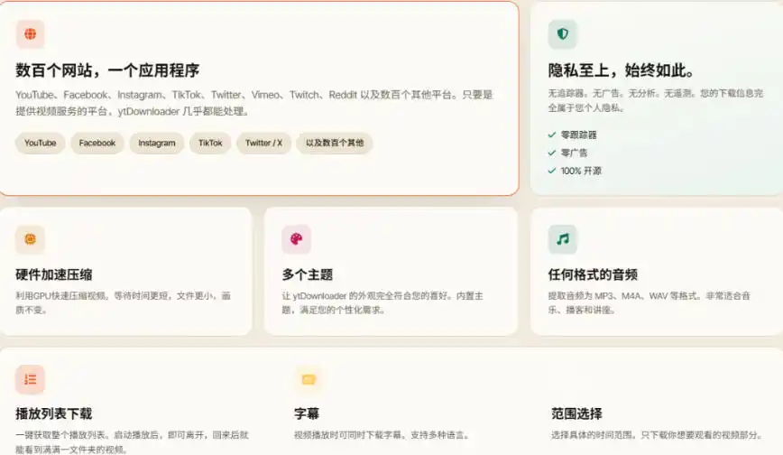 YouTube、B站超100+平台视频免费下载，超级好用，多平台免费开源热门视频下载器ytDownloader-小创项目网