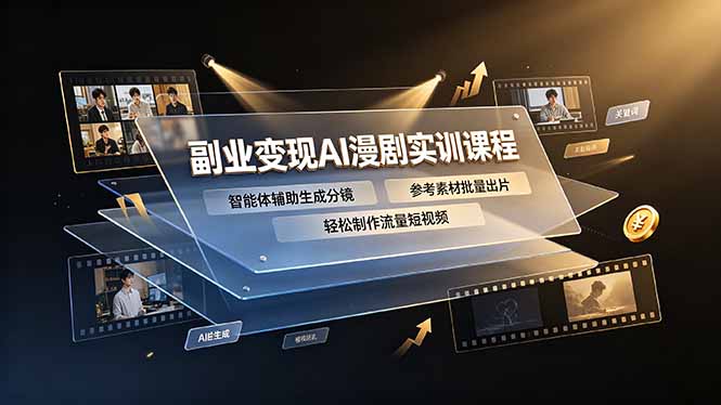 副业变现AI漫剧实训课程，智能体辅助生成分镜，参考素材批量出片，轻松制作流量短视频-小创项目网