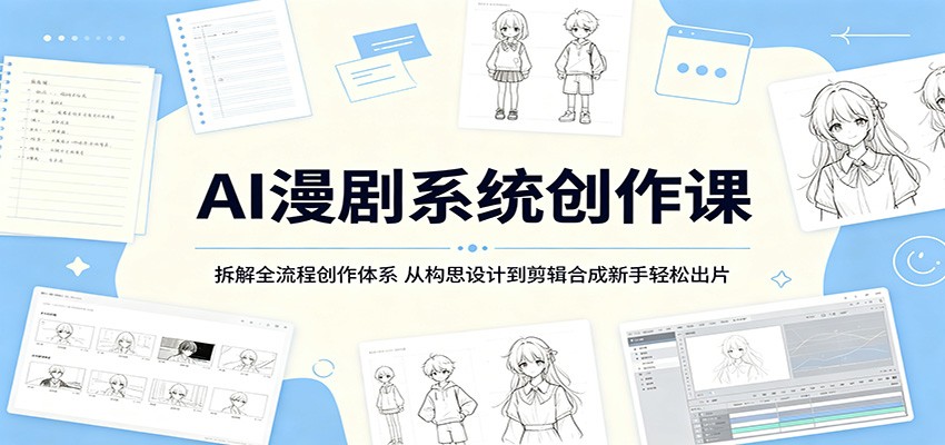 AI漫剧系统创作课：拆解全流程创作体系，从构思设计到剪辑合成新手轻松出片-小创项目网