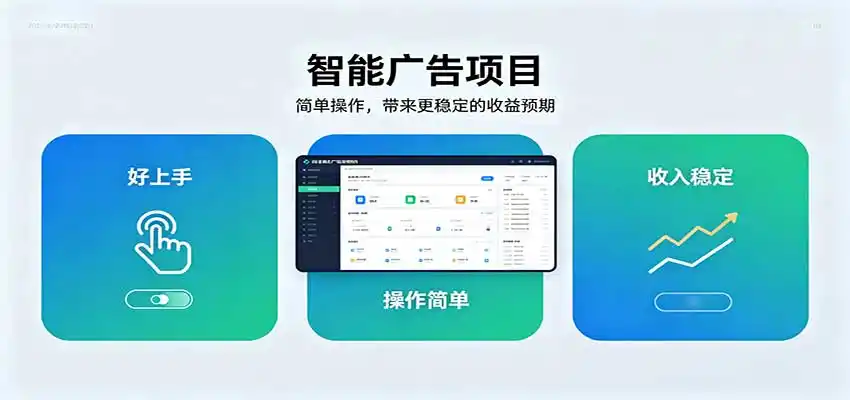 智能广告挂机项目，操作简单上手快，收益稳定可持续。稳定日入300+-小创项目网