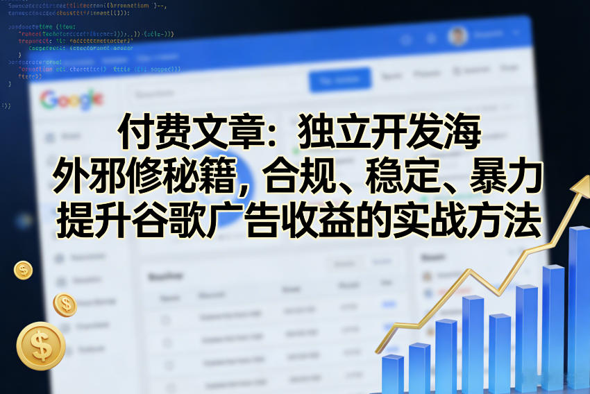 付费文章：独立开发海外邪修秘籍，合规、稳定、暴力提升谷歌广告收益的实战方法-小创项目网