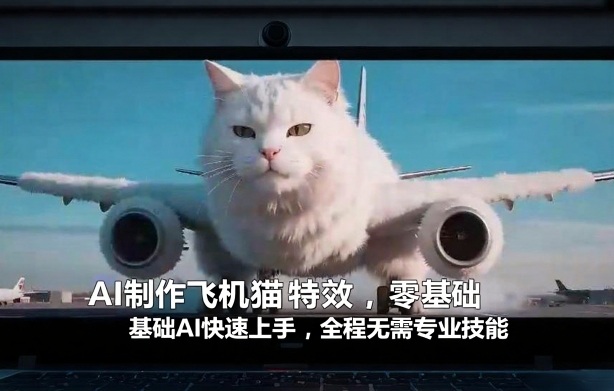 AI制作飞机猫特效，零基础AI快速上手，全程无需专业技能-小创项目网