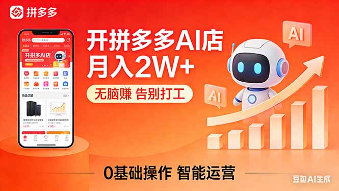 开一家拼多多AI店，月入2W+，无脑赚，告别打工，附SOP手册-小创项目网