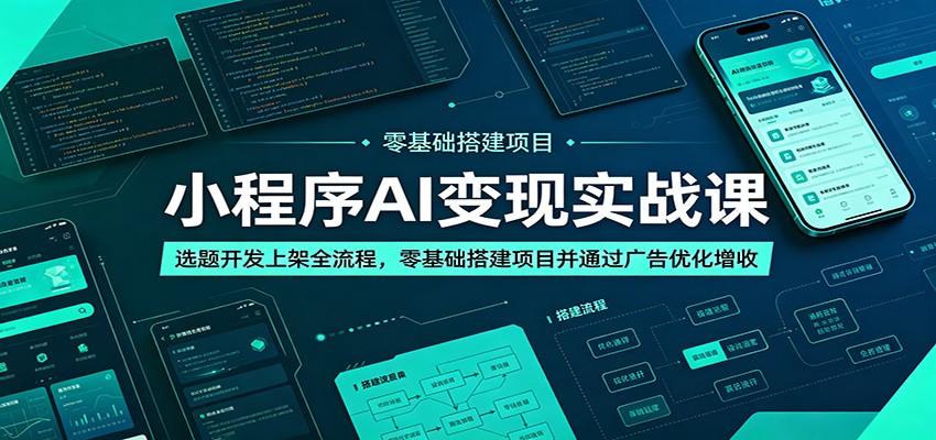 小程序AI变现实战课：选题开发上架全流程，零基础搭建项目并通过广告优化增收-小创项目网