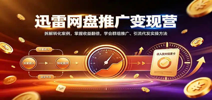 迅雷网盘推广变现营：拆解转化案例，掌握收益翻倍，学会群组推广、引流代发实操方法-小创项目网