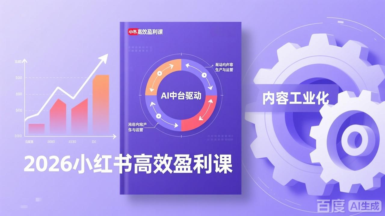 2026小红书高效盈利课，流量双引擎+内容工业化+AI中台驱动，构建可复制的千万级营收模型-小创项目网
