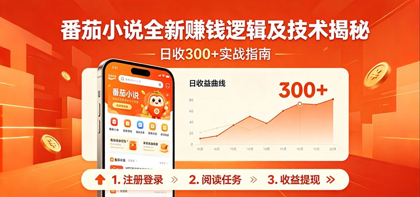 番茄小说全新赚钱逻辑及技术日收300+，小白新书皆可做！无脑赚就行了！-小创项目网