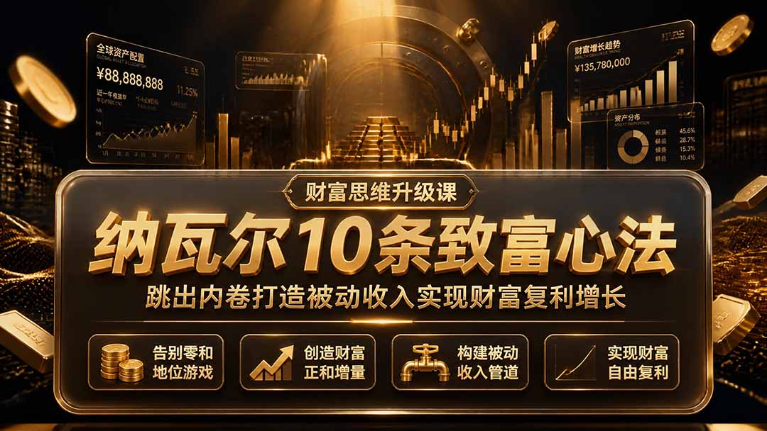 付费文章：纳瓦尔10条致富心法，跳出内卷打造被动收入实现财富复利增长-小创项目网